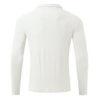 Polo majice s dugim rukavima za muškarce Muška mršava rebra otporna na mrlje Polo majica, bijela L