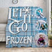 Smrznuta Elsa bacajte pokrivače teksturirana čvrsto meka kauč kauč ukrasni pokrivač, mornarica c