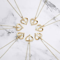 Ogrlica od srca za žene 14K pozlaćeni CZ srčani privjesak ogrlica nakit pokloni