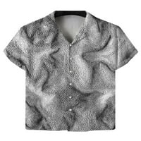 Sanviglor Muške ljetne majice tiskana majica s majicom dolje vrhovi udobnosti za bluze za trčanje Siva
