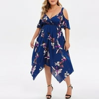 Gathrrgyp ženska kratka haljina na klirensu za 6 $, plus veličina modni ženski seksi cvjetni tiskani