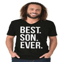 Najbolja relativna majica za majicu s V-izrezom za muške najbolje sina ikad dječji roditeljski rođendan