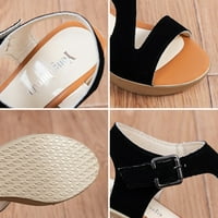Ženske dame modne casual čvrste platforme otvorenih noktiju Sandale cipele na plaži Crne 6.2781