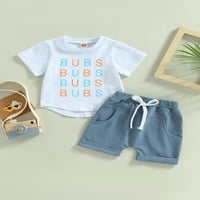 Wassery Heart Baby Boy ljetna odjeća odijela 0-3t Pismo Ispis kratkih rukava kratkih rukava i elastične