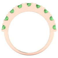 1. CT sjajan okrugli rez simulirani zeleni dijamant 14k ruža zlatna packiva za ružu sz 4,25