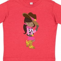 Inktastična afrička američka djevojka, kaubojka, šerif, zapadni poklon Toddler Toddler djevojka majica