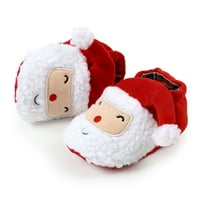 Biayxms novorođenčad zimske čizme Christm Santa Claus Cosy XM Holiday Party Walking Cipele, 0-18 mjeseci