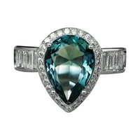 Frehsky prstenovi kap u obliku vode u obliku full dijamanta ljubavi bakrena prstena modni šuplji prsten