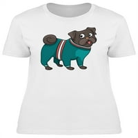 Slatka smiješna pug sa majicama za odjeću, žene -image by shutterstock, žensko malo