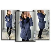 Zuwimk Jacket Women, ženska jakna topla zimska pulover plava, xxl