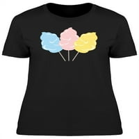 Tri pamučne bombone dizajniraju majicu-majica -image by shutterstock, ženska velika
