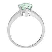 2.0ct kruška zelena simulirana dijamant 14k Bijelo zlato Graviranje Izjava bridalne godišnjice Angažovanje