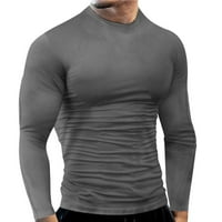 Muške majice Proljeće i ljetni fitness Sportski Brzi prženje Dugih rukava Čvrsta boja, tijesni elastični