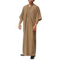 Muška majica Ležerne prilike Ležerne prilike Ležerni Arapski Dubai Robe Majica s srednjim rukavima Khaki