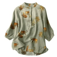 GAECUW prevelizirane majice za žene Bluze s kratkim rukavima T / košulje u pulover TEES T-majice Sažetak vrhova ispisa Bluze za vrat Ležerne prilike The Shees TEE