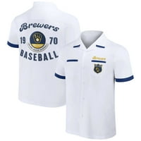 Muška kolekcija Darius Rucker Fantics White Milwaukee Brewers Bowling majica za majicu