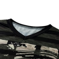 Eyicmarn ženski labavi ljetni vrhovi crtani uzorak trak printa kratkih rukava s kratkim majicama Club odjeća