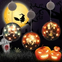 Zupara 3D lubanja Halloween Halloween Svjetla za vješanje, ljubičasti duh Halloween svjetla ukrasi sa