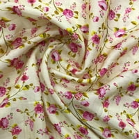 Sonakshi moda bijela tiskana tkanina cvjetna svila širok snopove za šivanje, po dvorištu