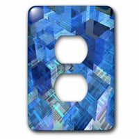 3Droze kutije od plavih 3D semi prozirne kutije plave boje s matičnom pločom za računar - priključak