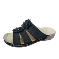 Ženske cipele Ljeto Žene Ležerne cipele Disable debeli kolibeni klinovi Sandale za slobodno vrijeme crne 9