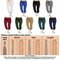 Žene elastične harem pant sa labavim pantnim pantalonama Solid Color Lounge Pokretanje teretnih hlača