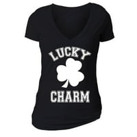 Xtrafly Woveel Women's Patrick's Day Lucky Charm Shamrock Clover Irska majica V-izrez