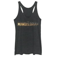 Ženski ratovi zvijezda: The Mandalorian Silhouette Logo Racerback Tank TOP Black Heather Male