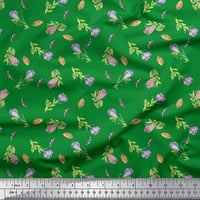 Soimoi Green Pamuk poplin tkaninski list cvjetni tkanini otisci sa dvorištem širom