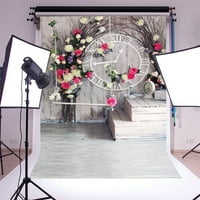 Mohome 5x7ft Photography Backdrop Valentinovo cvijeće Papir stara grana drveta Vintage Sat Lanter Rustic