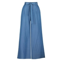 Žene Ljeto Ležerne prilike sa labavim dugmetom Zipper džep Solid pantalone zavoj