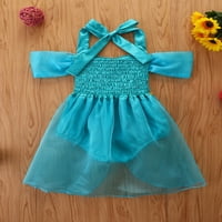 Newborn Baby Girls Romper haljina od ramena Halter vrat Kombinezona sa haljinom za dojenčad