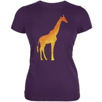 Afrički duh Životinjske žirafe ljubičaste juniorke meka majica - 2x-velika