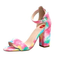 DMQupv zemljani duh ženske sandale modne kopče u boji plus veličina cipele super visoke cipele cipele