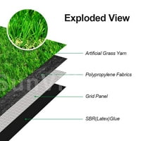 TRAIS travnjak umjetna travnjak, visina hrpa Visina umjetna travnata travnjak 8'x61 'za unutarnju vrtnu
