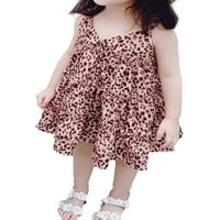 Dewadbow Toddler casual haljina za klizanje Ljetne djevojke bez rukava bez rukava