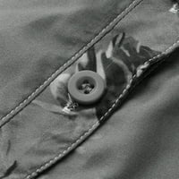 Ženski kratki rukav cvjetni V Vrući, ležerna tunika bluza labava košulja gumb up henley majica, siva, xxl