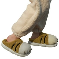 QXUTPO ženske papuče zatvoreni kućni slatki crtani tigar lagani zimski tople papuče za žene veličine