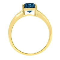 2. CT sjajan jastuk Cleani simulirani dijamant 18k žuti zlatni pasijans prsten sz 9.5