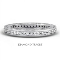 Dijamantni tragovi 18k bijeli zlatni utnji za pohranu 0. Carat Ukupno prirodni dijamanti Vintage vječni