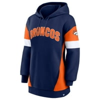 Ženska fanatika brendirana mornarica narančasta Denver Broncos zaključava pulover Hoodie
