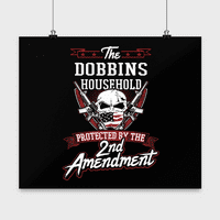 Prezime Dobbins Poster - Dobitnik zaštićeno 2. drugom Amandmanom - Personalizirani ljubitelji pištolja