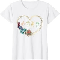 Ljubav znakovni jezik cvjetni srčani zaljubljeni poklon majica
