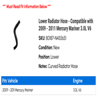 Donja crijeva za radijatore - kompatibilna sa - Mercury Mariner 3.0L V 2010