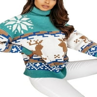 Ženske božićne džempere jeseni zimski topli pleteni pulover dugih rukava