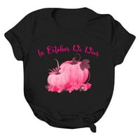 Fitoronske majice za dojke za žene - kratki rukav pad ružičaste vrpce Tunika Ležerne prilike T majice