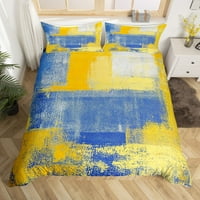 Žuta kravata Dye Duvet Cover Full Sažetak posteljina, gradijent Ombre Komforper Poklopac akvarel Grunge