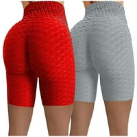 Ljetna prodaja joga kratke hlače za žene Žene High Squik joga kratke hlače sa džepovima koji rade teretane za bicikle kratke hlače Grey XXL