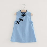 Dečija dečja dečja devojčica Cheine Cheongsam haljina Qipao Klasična haljina Outfit Set Odeće 4 godine