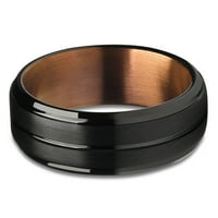 Crni vjenčani prsten, espresso vjenčani prsten, crni volfram prsten, volfram karbidni prsten, zaručni